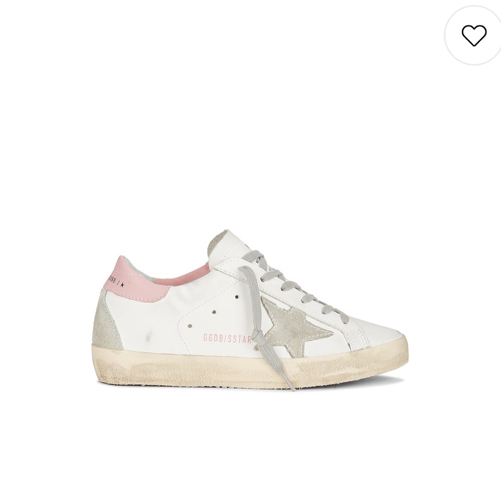 Golden Goose White and Pink Sneakers